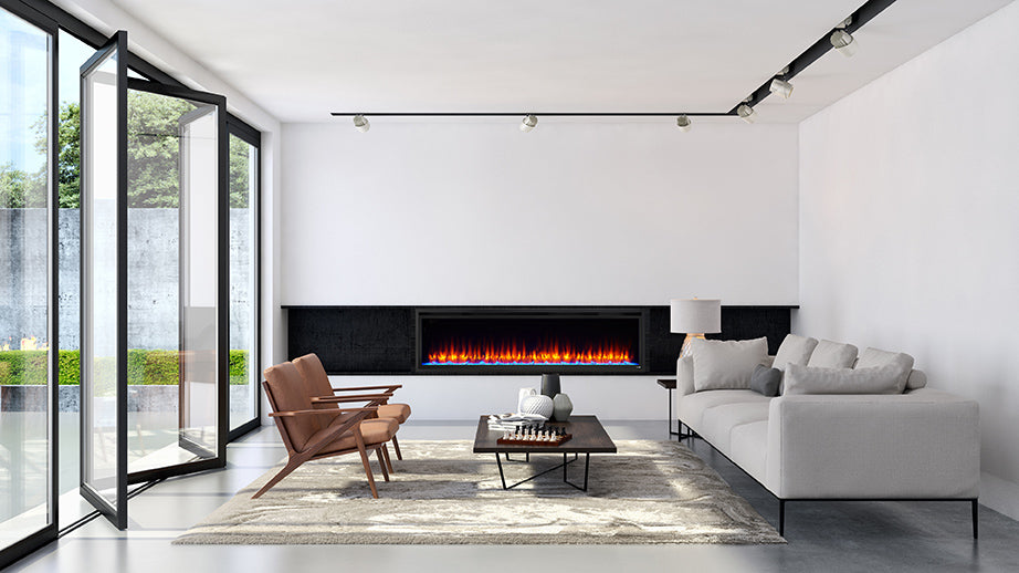 Simplifire 72" Allusion Platinum Recessed Linear Electric Fireplace