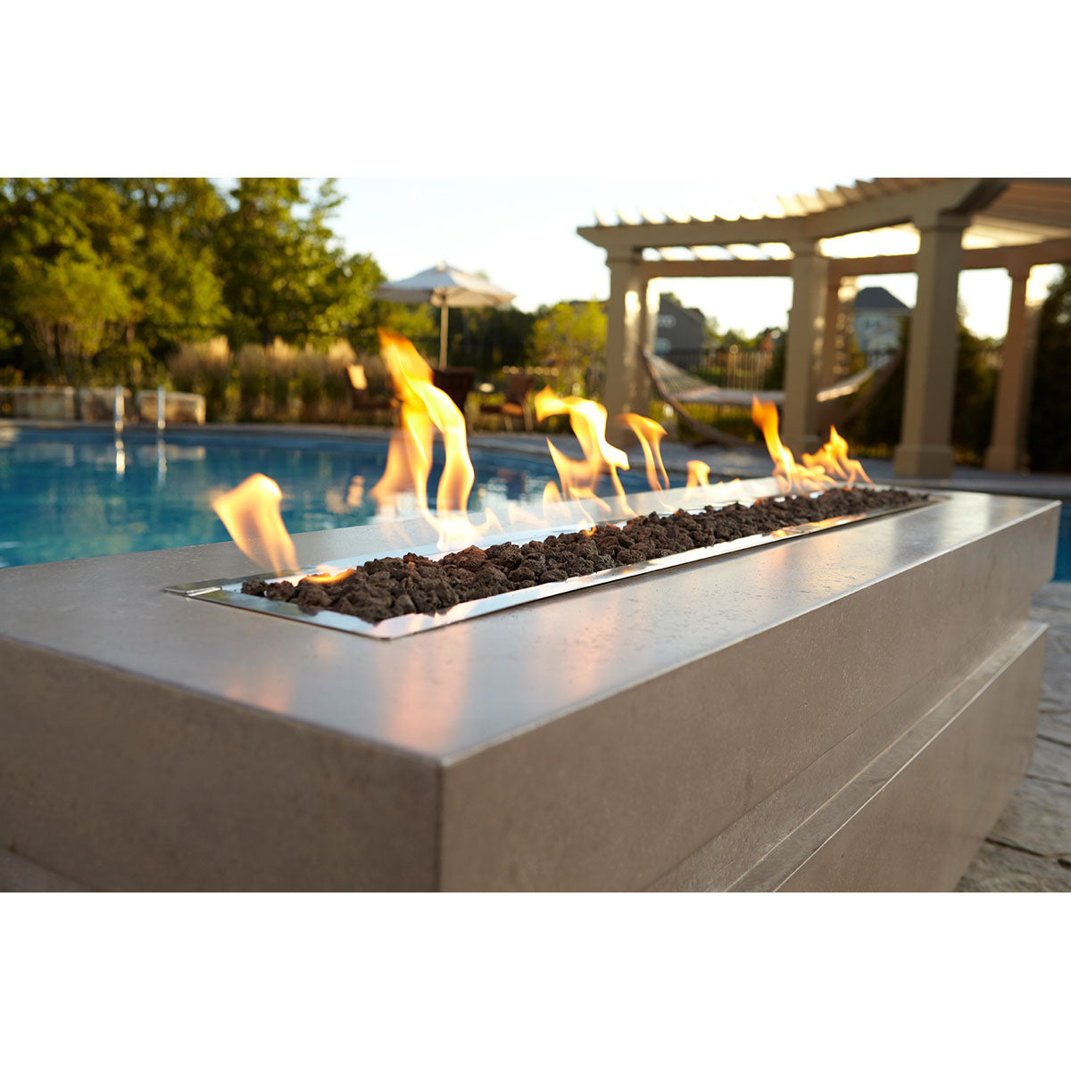 Majestic Plaza 24 Outdoor Linear Fire Pit Burner with Match Light Ignition Starter Kit