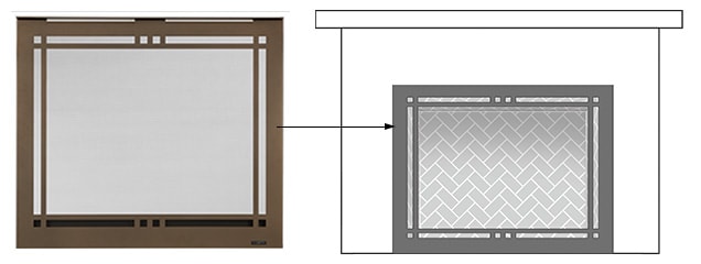 Contemporary Rectangular Door 42 overlap front - Bronze