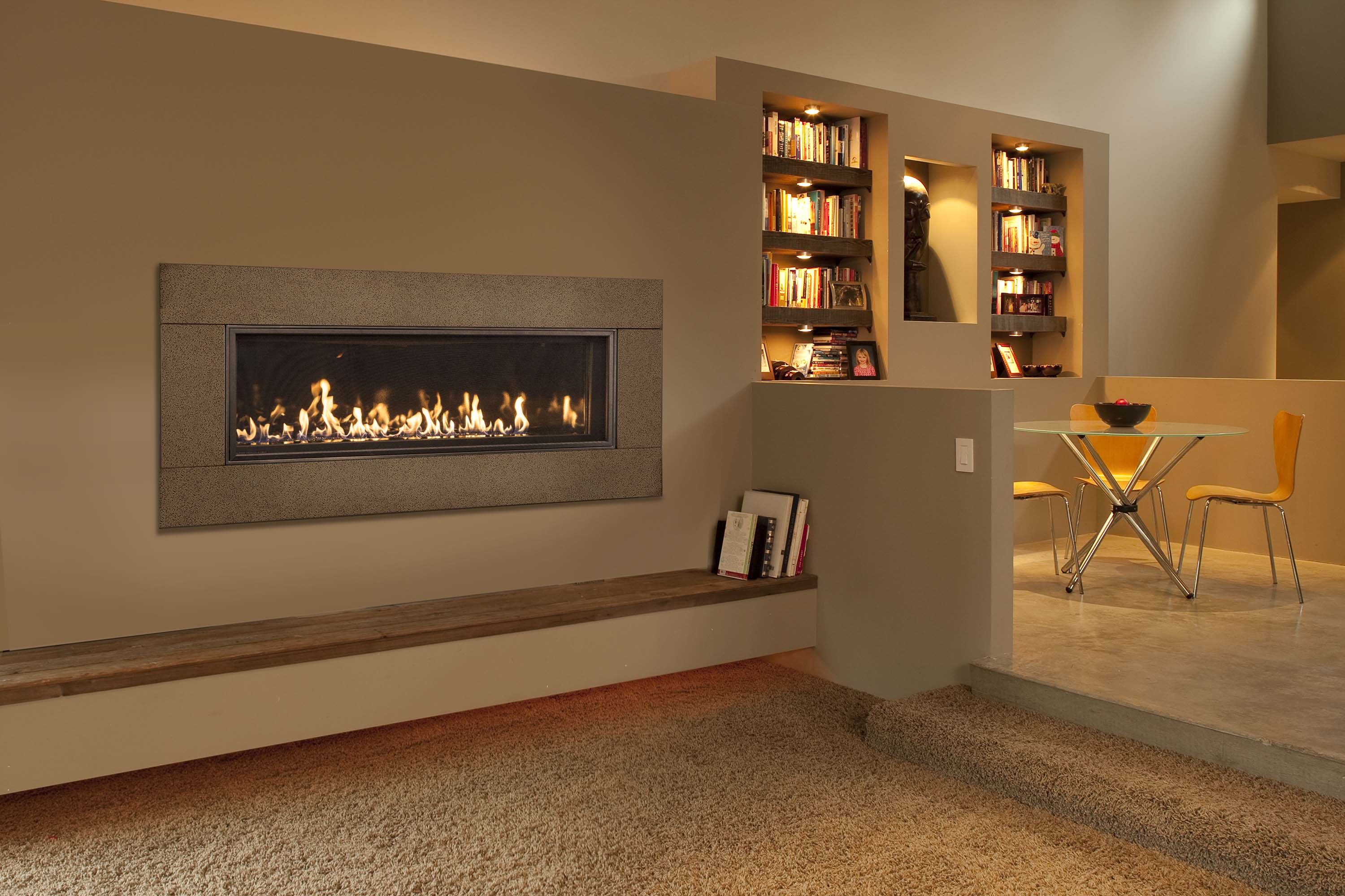 Town & Country TCWS54 Direct Vent Linear Gas Fireplace, Series D2
