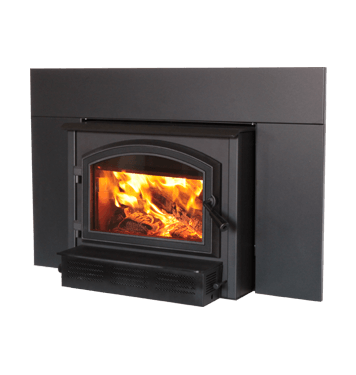 Empire Archway 1700 Traditional Steel Wood Fireplace Insert with Blower, 1.9 cu.ft., Metallic Black