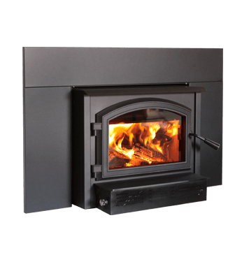 Empire Archway 2300 Traditional Steel Wood Fireplace Insert with Blower, 2.4 cu.ft., Metallic Black