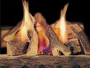 Majestic Campfire Vented Gas Log Set with Stainless Steel Burner and Hearth Kit - 60000 Btu-Hour Input